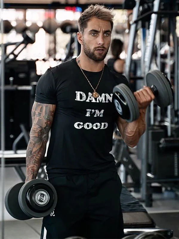 Damn I'm Good Printed Men's T-shirt - Black - 2XL - image 1
