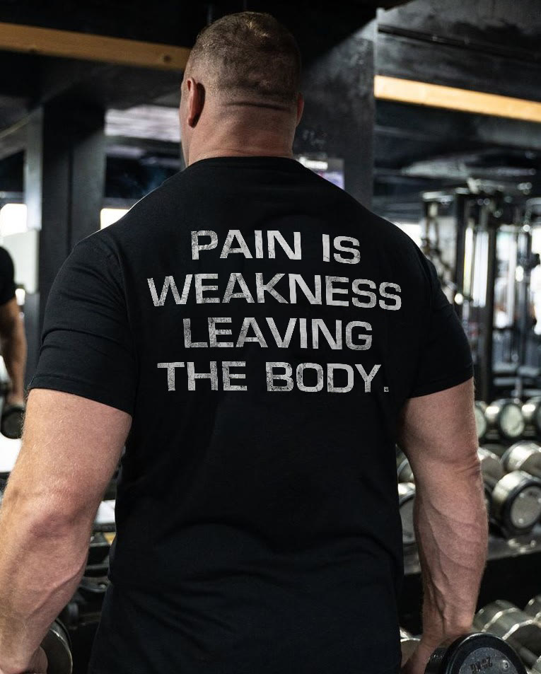 Pain Is Weakness Print Men's T-shirt - Black - 2XL - image 1