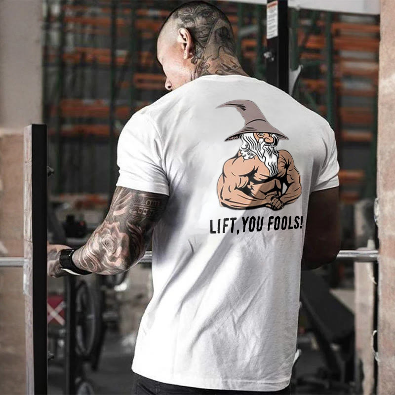 Lift You Fools Printed Men's T-shirt - White - 2XL - image 2