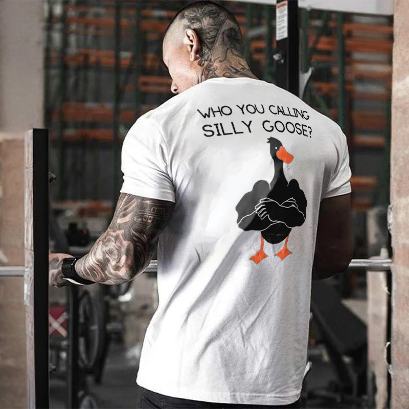 Who You Calling Silly Goose Printed Men's T-shirt - White - 2XL - image 2