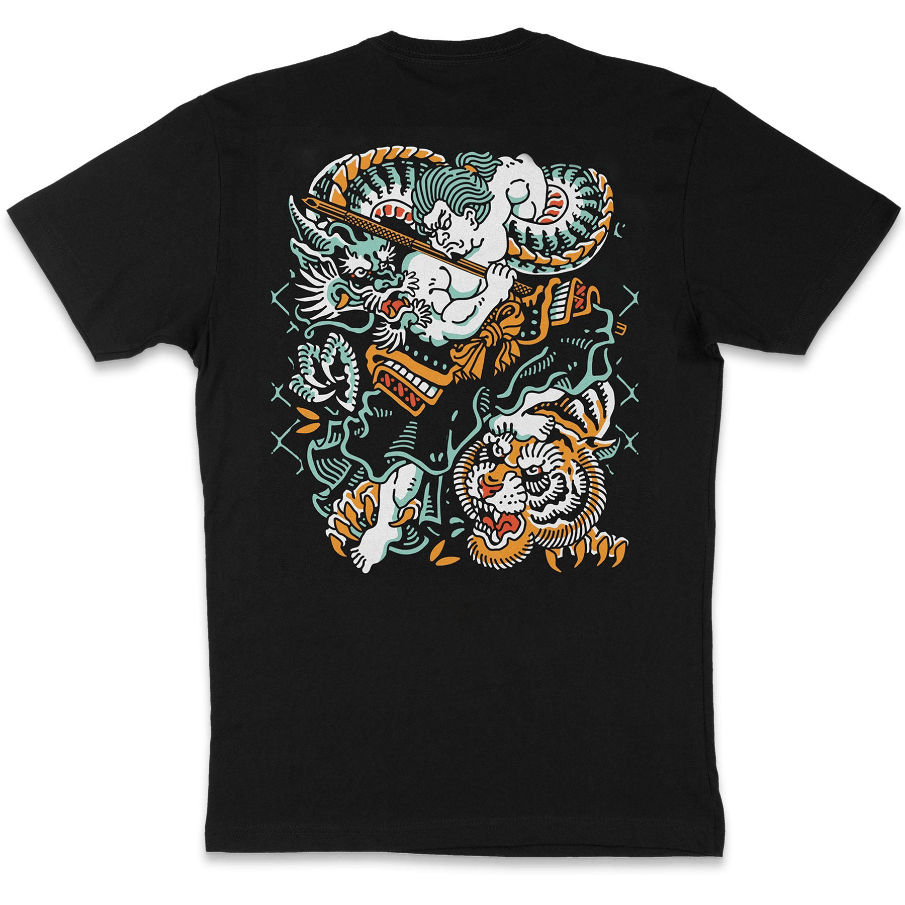 Samurai Vs Dragon Vs Tiger Printed T-shirt - image 2