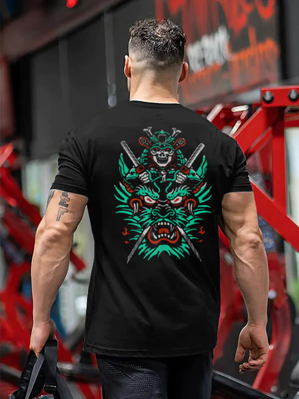 Slaying The Dragon Printed T-shirt - Black - 2XL - image 1