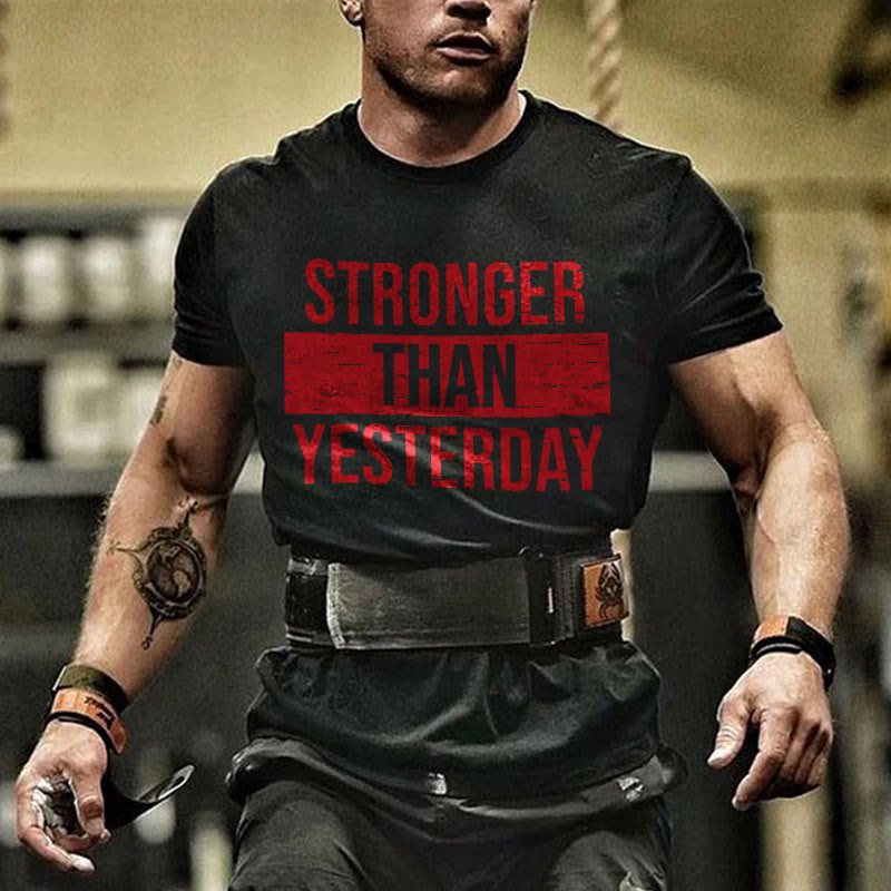 Stronger Than Yesterday Printed T-shirt - Black - 2XL - image 1