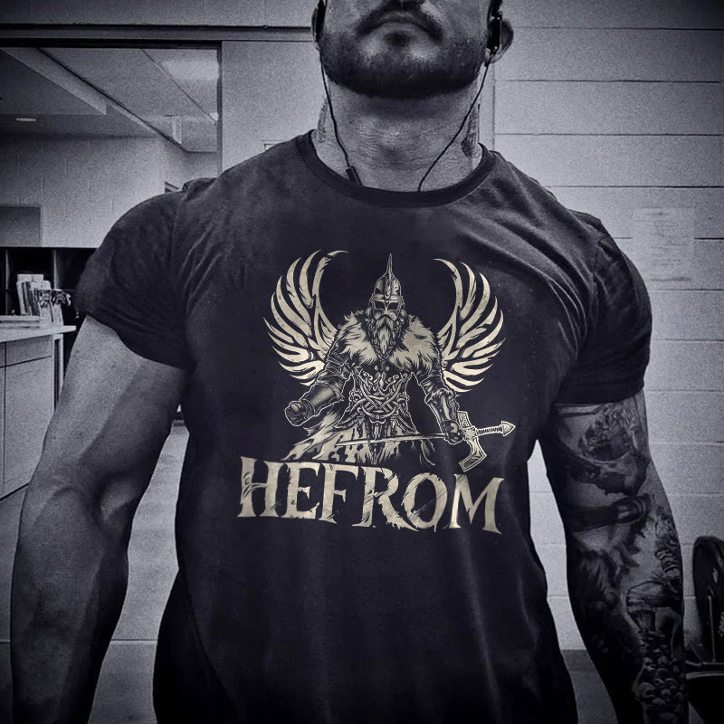 Hefrom Viking Warrior Printed T-shirt - Black - 2XL - image 1
