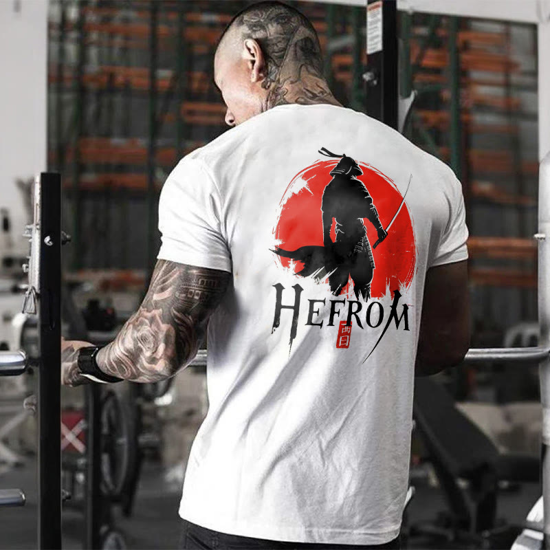 Hefrom Samurai Sunset Printed T-shirt - image 3