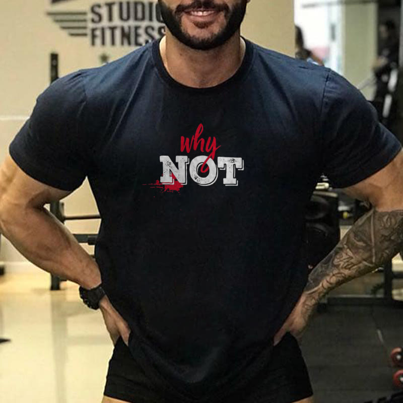 Why Not Print T-shirt - Black - 2XL - image 1