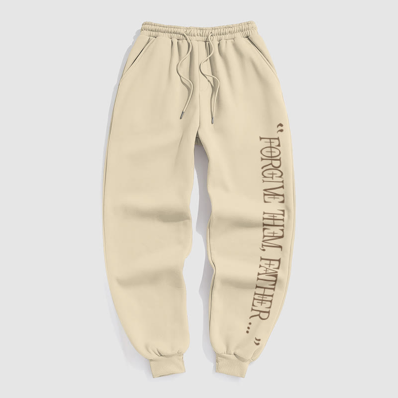 100% Cotton Forgive Them,Father Print Pants