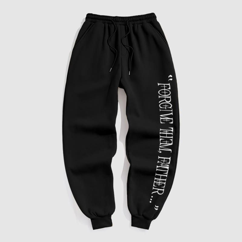 100% Cotton Forgive Them,Father Print Pants