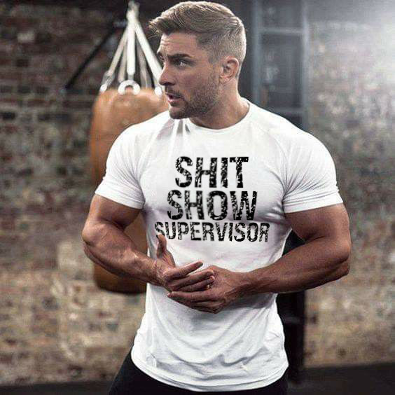 White Shit Show Supervisor Printed T-shirt - White - 2XL - image 1