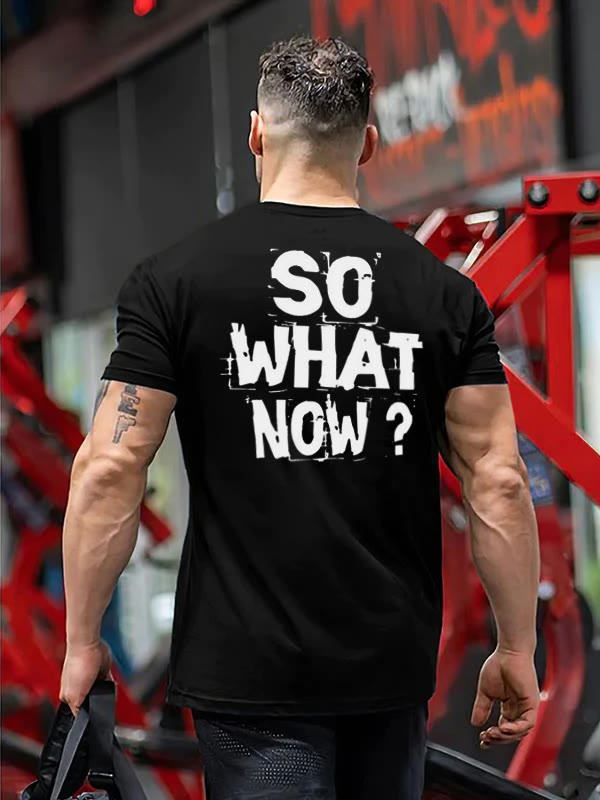 So What Now Printed T-shirt - Black - 2XL - image 1