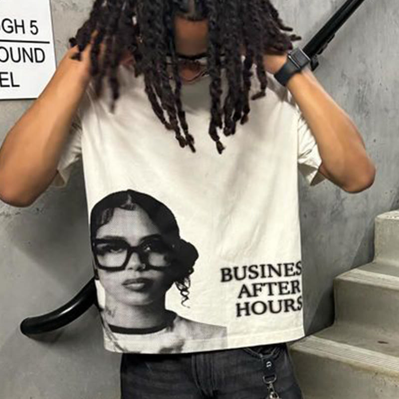100% Cotton Street Style Business After Hours Keep Fashion Weird Print T-shirt