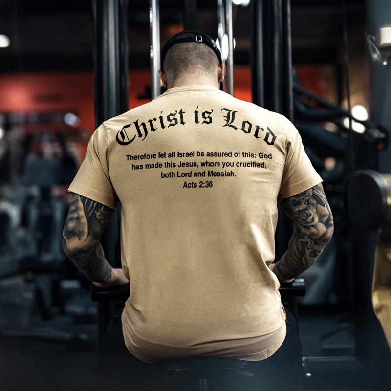 100% Cotton Christ Is Lord Acts 2:36 Print T-shirt - image 1