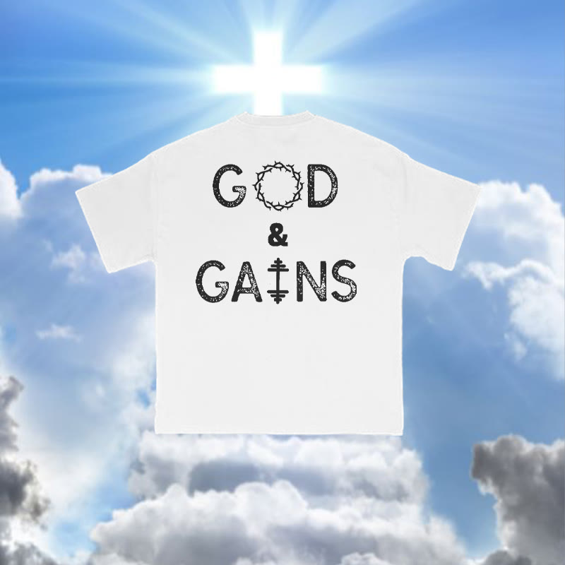 100% Cotton God & Gains Print T-shirt - White - 2XL - image 2