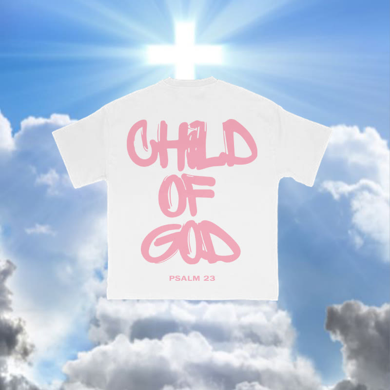 100% Cotton Child Of God Print T-shirt - White Pink - 2XL - image 6
