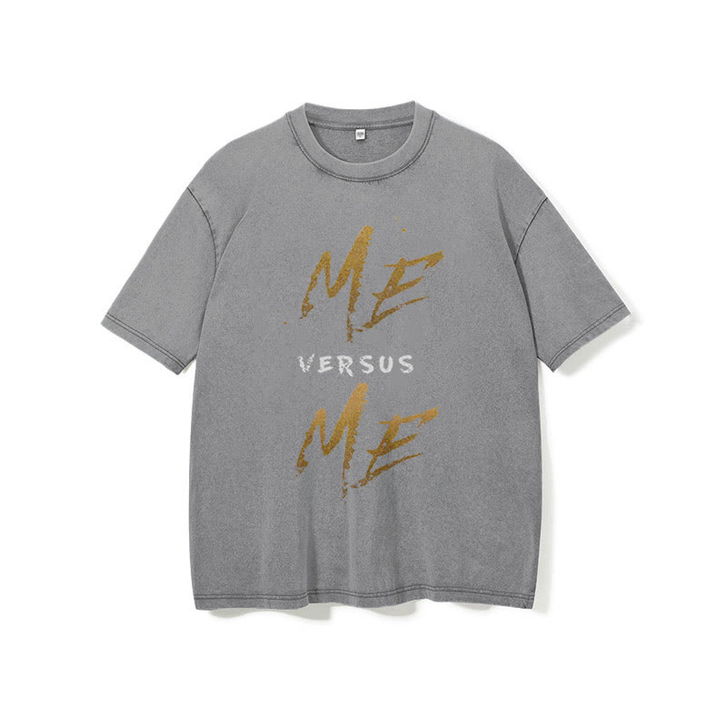 100% Cotton Me Versus Me Printed Washed Gym T-shirt - image 6