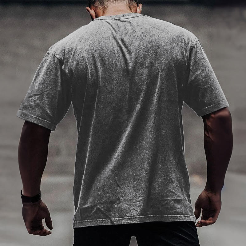 100% Cotton Goal Weight Strong AF Printed Washed Gym T-shirt - image 7