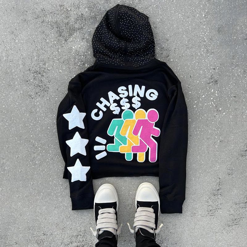 Who Cares Get Some Money Print Hoodie