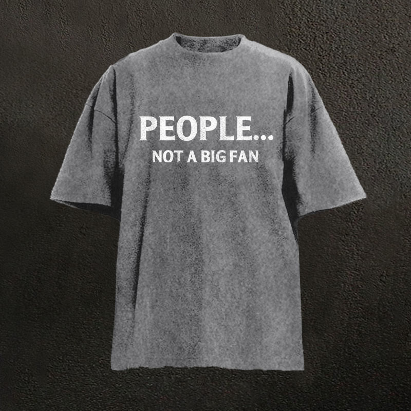 100% Cotton Vikings People... Not A Big Fan Printed Washed T-shirt - Grey - 2XL - image 1
