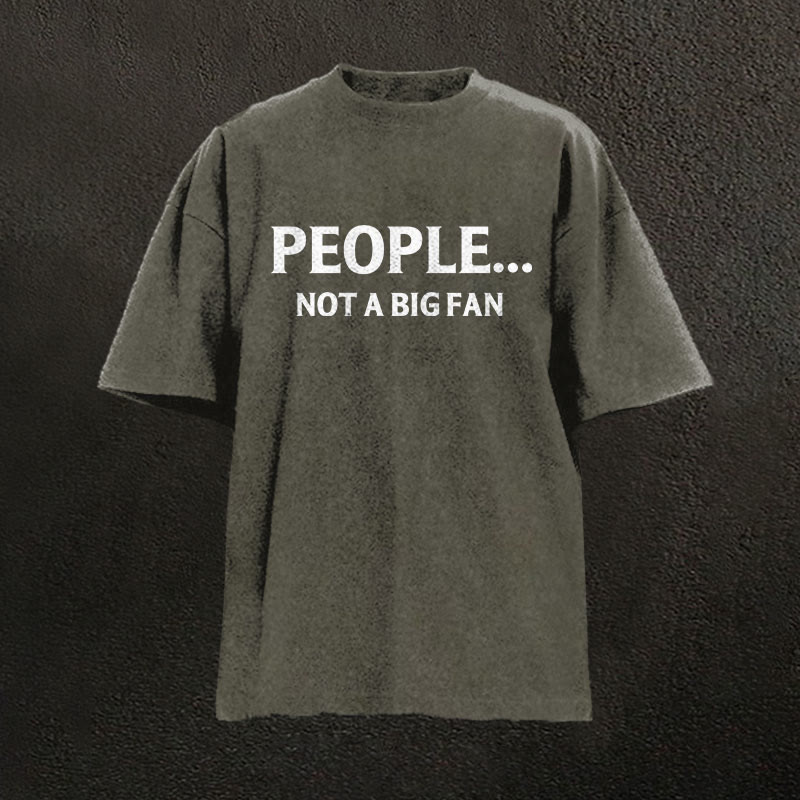 100% Cotton Vikings People... Not A Big Fan Printed Washed T-shirt - Army Green - 2XL - image 3
