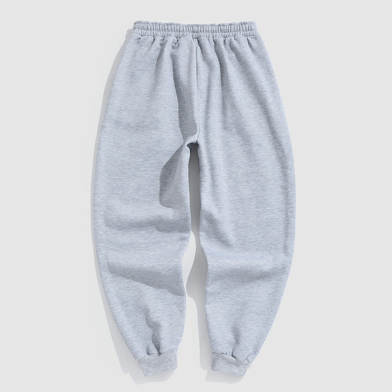 100% Cotton Solid Color Leggings Casual Fleece Sweatpants