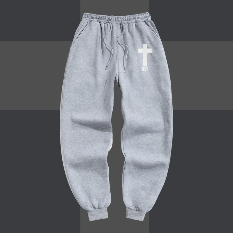 3M Reflective 100% Cotton Blessed Cross Print Pants - Grey - 2XL - image 2