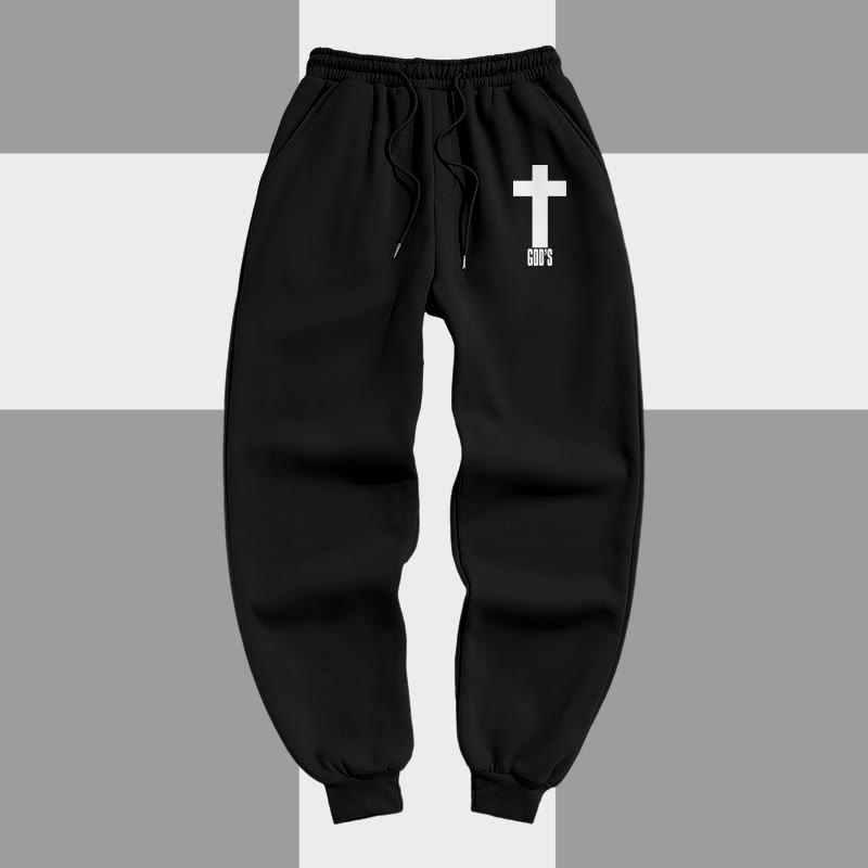 3M Reflective 100% Cotton Blessed Cross Print Pants - Black - 2XL - image 1