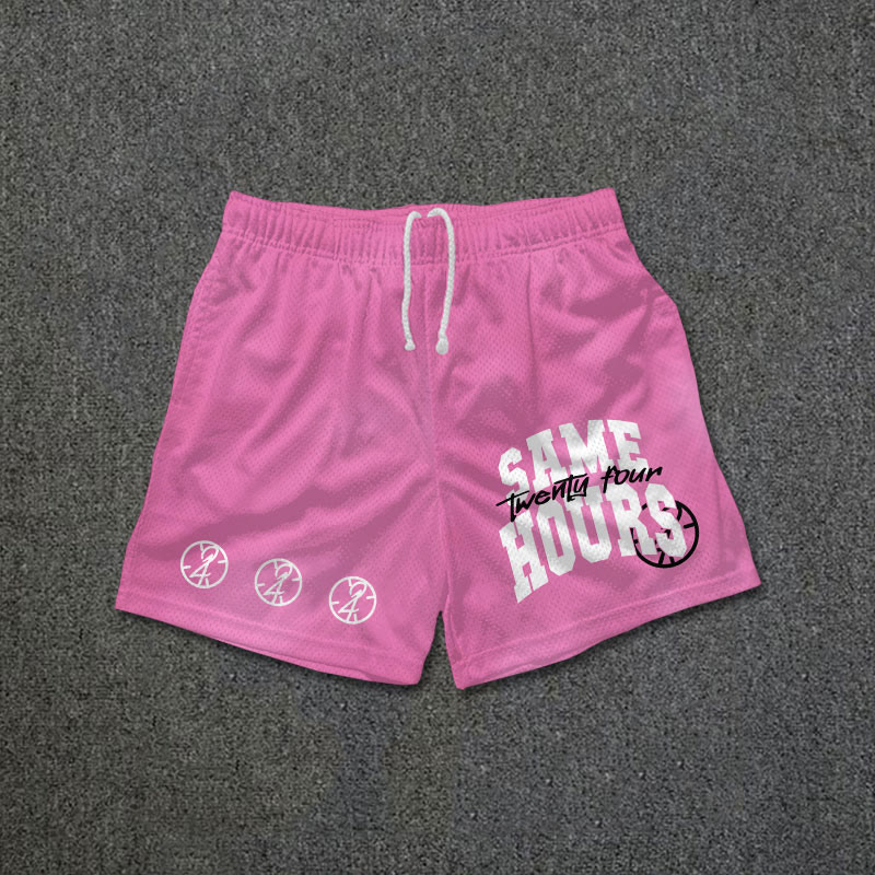 Streetwear Same 24 Hours Print Mesh Shorts
