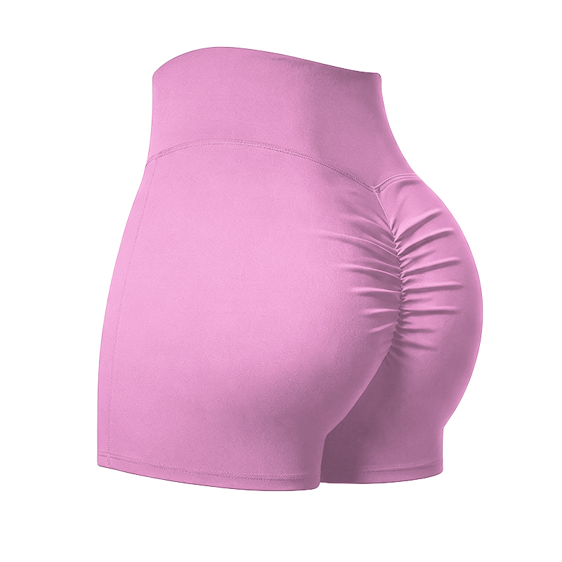 Solid Color Elevate High Waisted Scrunch Lift Active Yoga Shorts - Light Pink - 4XL - image 14