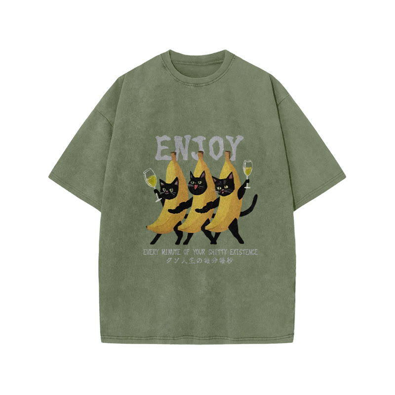 Unisex 100% Cotton Every Minute Of Your Life Sucks Print Acid Washed T-shirt