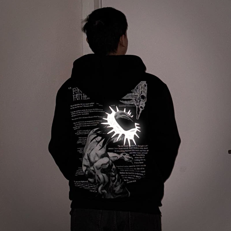 Unisex Reflective Crown Of Thorns Print Hoodie