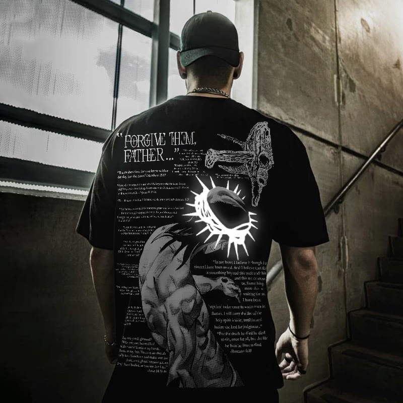 Unisex Reflective Crown Of Thorns Print T-shirt