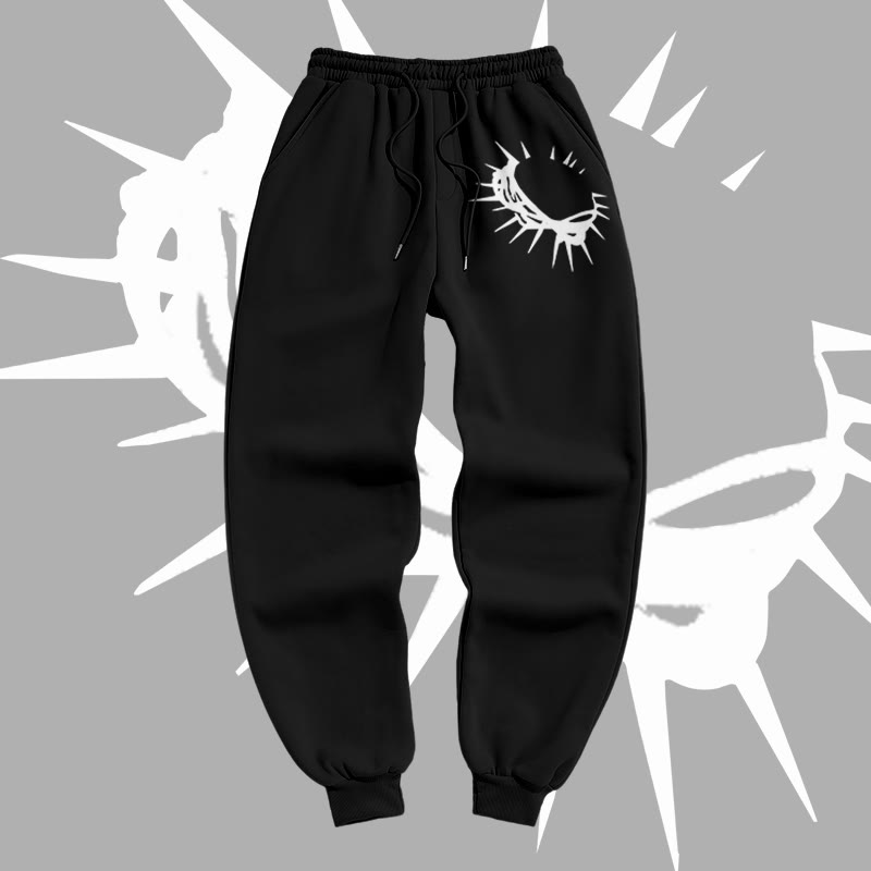 Unisex Reflective Crown Of Thorns Print Pants