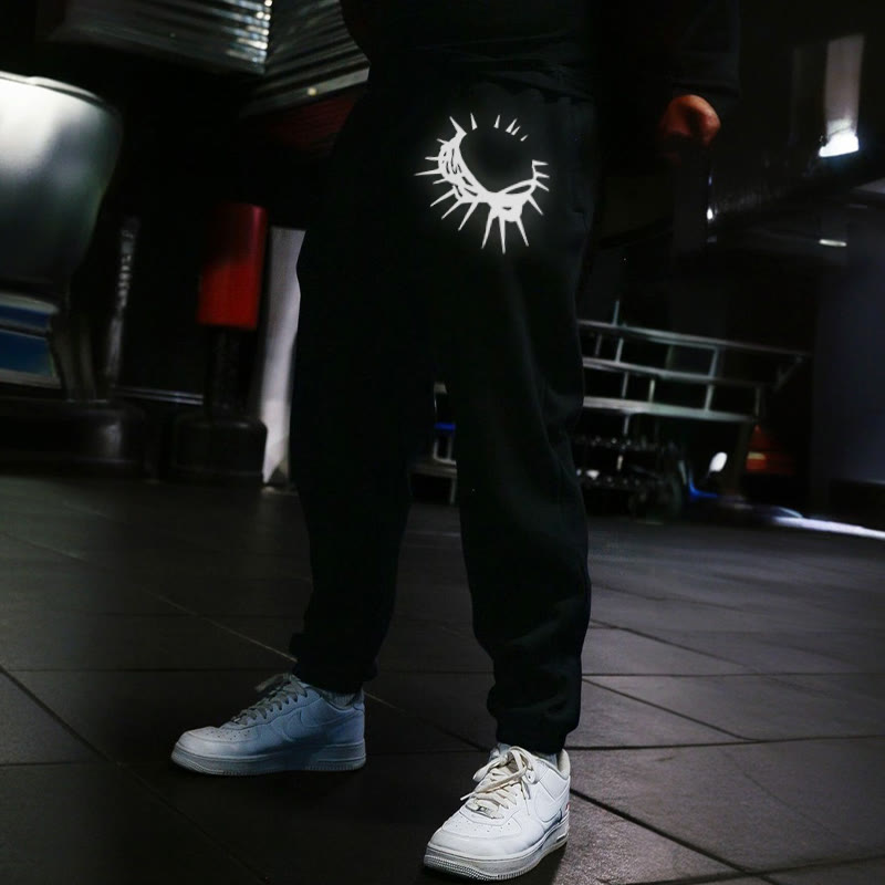 Unisex Reflective Crown Of Thorns Print Pants