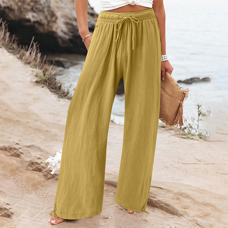 Casual drawstring trousers - Yellow - 5XL - image 2
