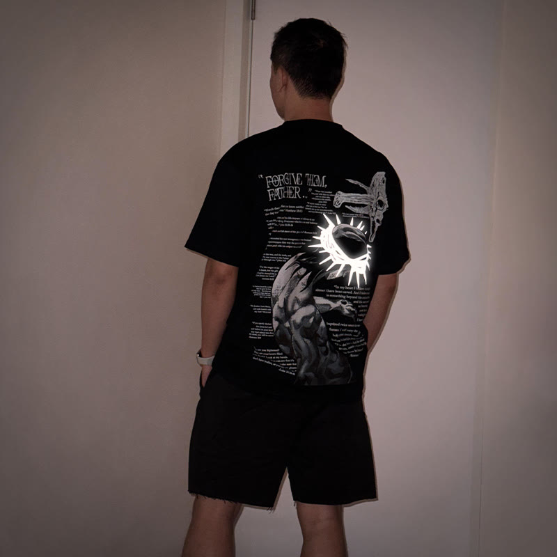 Unisex Reflective Crown Of Thorns Print T-shirt Set