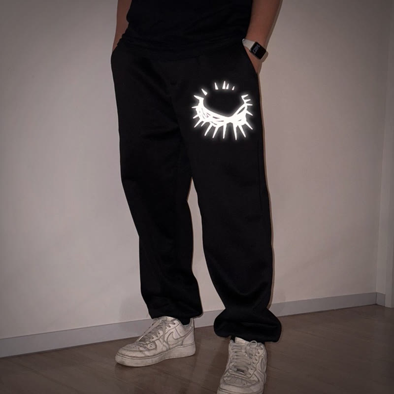 Unisex Reflective Crown Of Thorns Print Hoodie Set