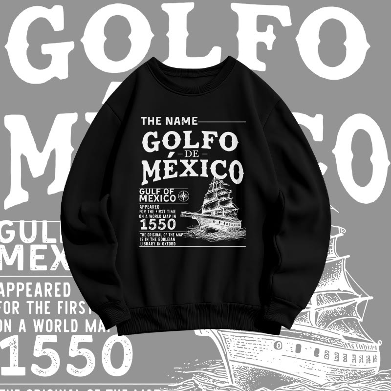 Unisex 100% Cotton Gulf Of Mexico Print Sweatshirt