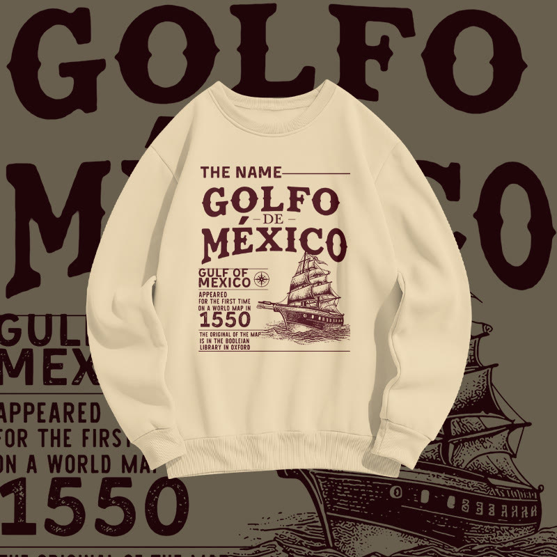 Unisex 100% Cotton Gulf Of Mexico Print Sweatshirt