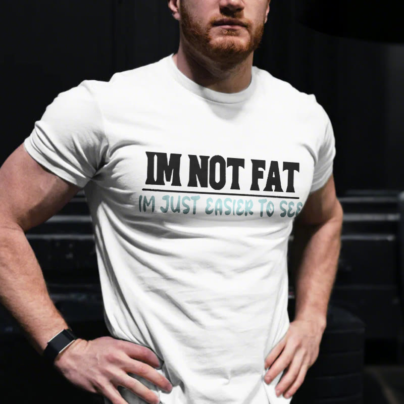 Unisex 100% Cotton I'm Not Fat Gym Print T-shirt - White - US20-22(3XL) - image 2