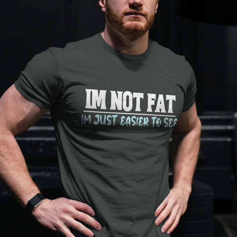 Unisex 100% Cotton I'm Not Fat Gym Print T-shirt - Grey - US20-22(3XL) - image 1