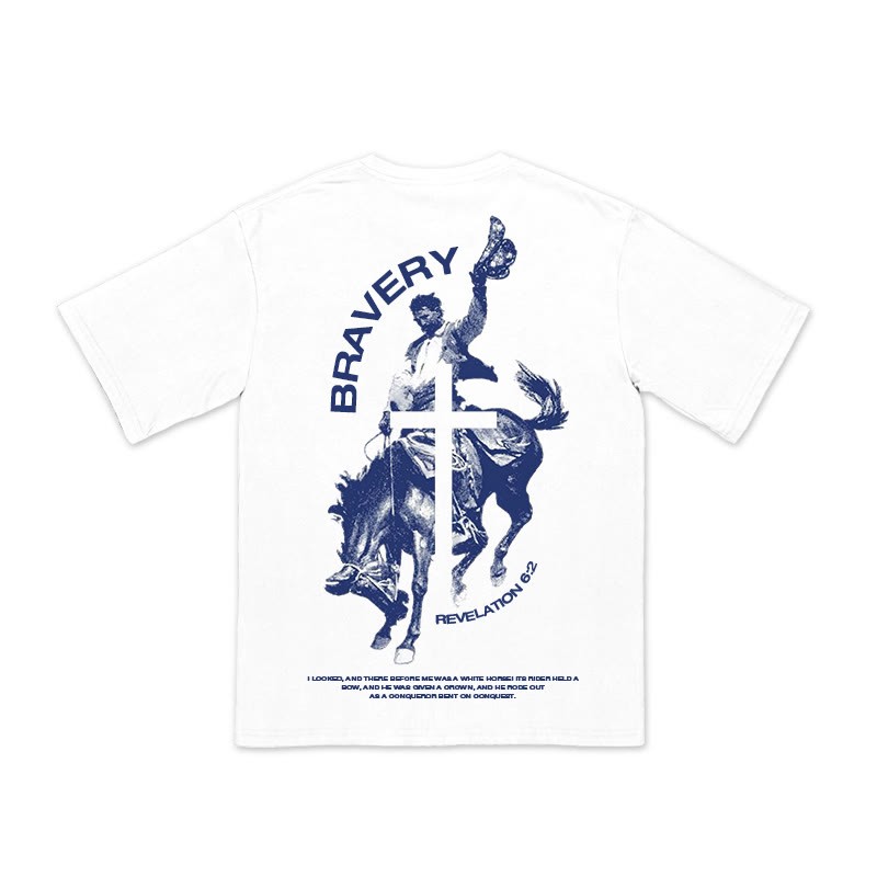 100% Cotton Christian Cowboy Print T-shirt