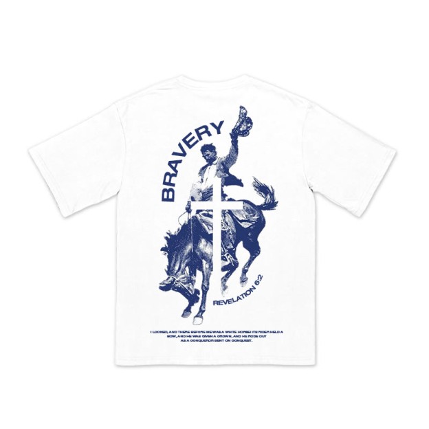 100% Cotton Christian Cowboy Print T-shirt
