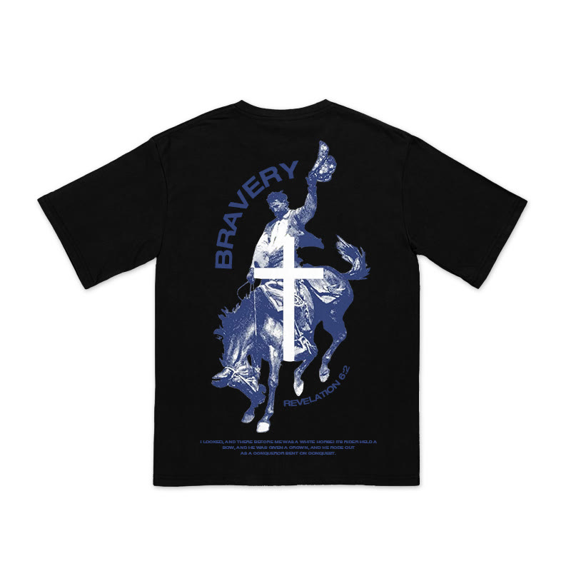 100% Cotton Christian Cowboy Print T-shirt