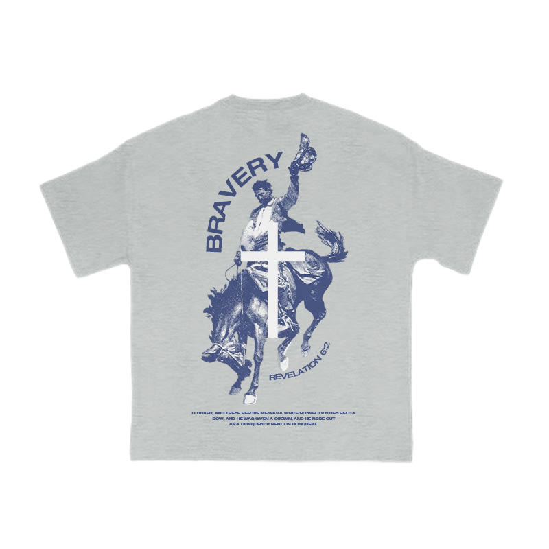 100% Cotton Christian Cowboy Print T-shirt