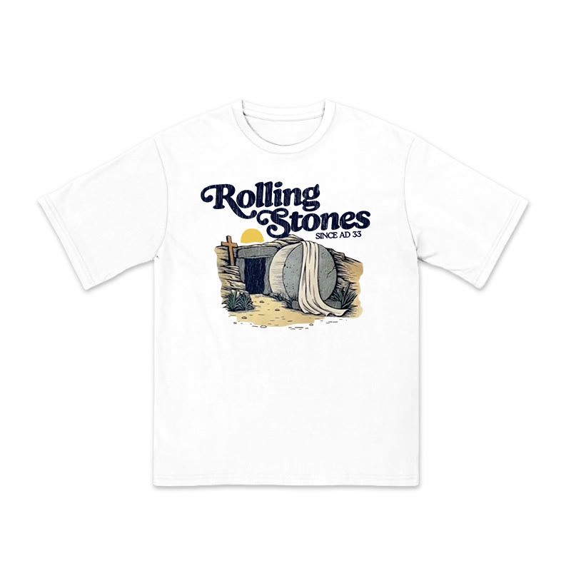 Unisex 100% Cotton Rolling Stones Cross Print T-shirt