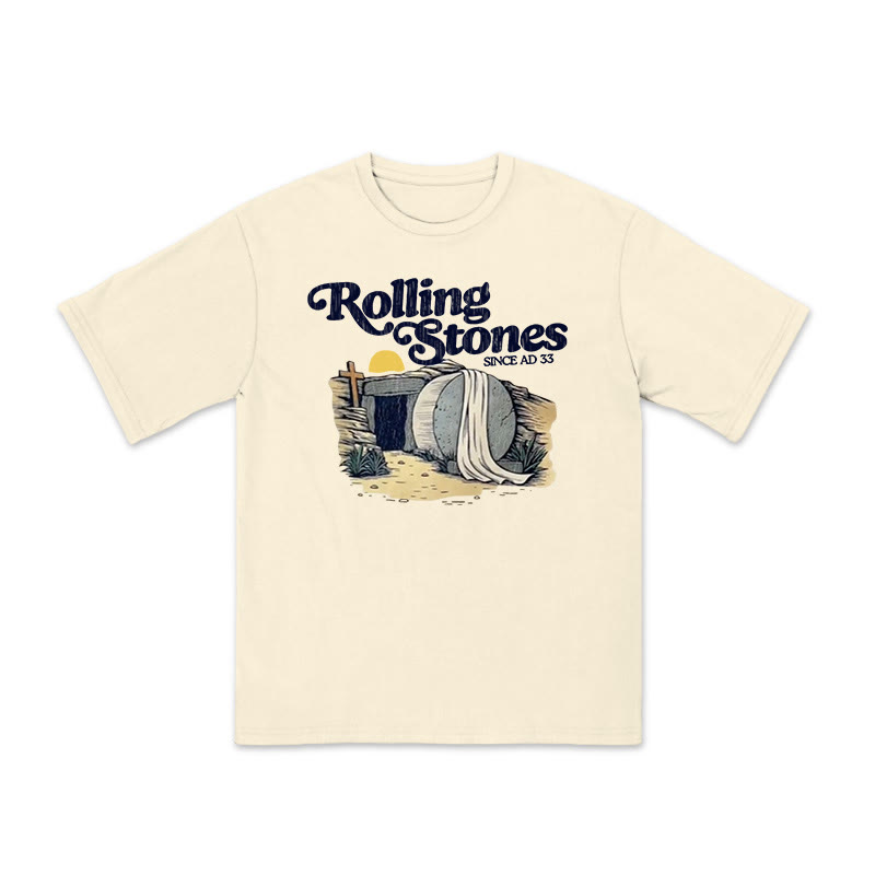 Unisex 100% Cotton Rolling Stones Cross Print T-shirt