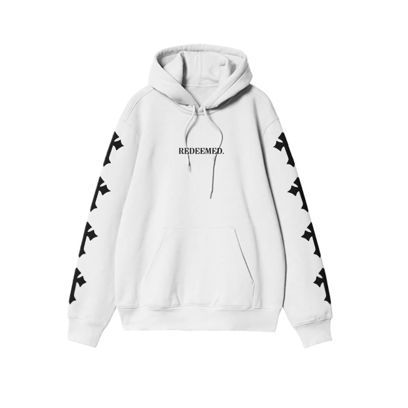 Unisex 100% Cotton Redeemed Cross Print Hoodie