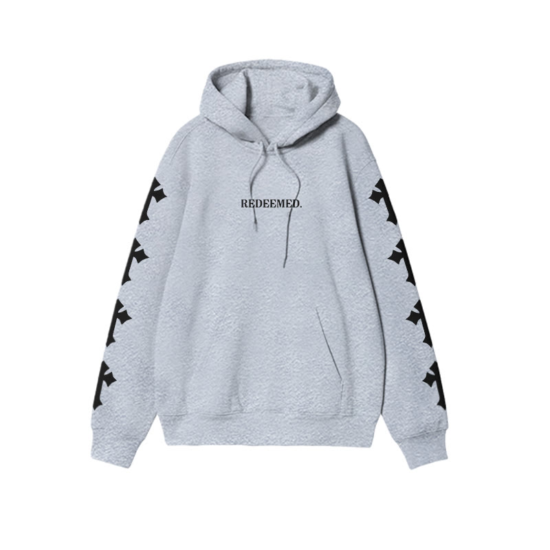 Unisex 100% Cotton Redeemed Cross Print Hoodie