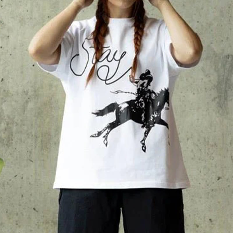 Unisex 100% Cotton Get Back On The Saddle Print T-shirt - image 2