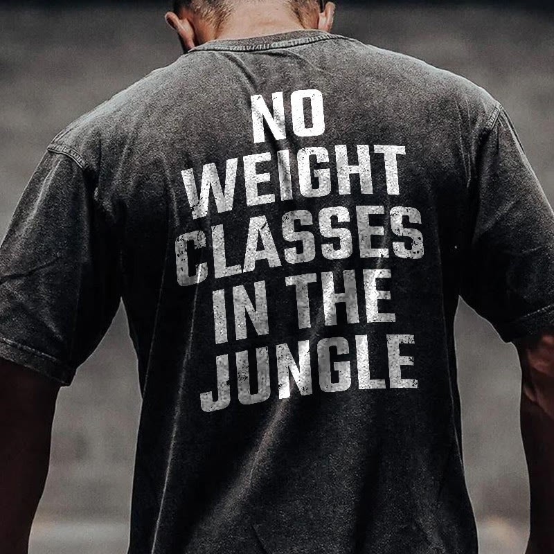 100% Cotton No Weight Classes In The Jungle Gym Print Acid Washed T-shirt - Black - US20-22(3XL) - image 1